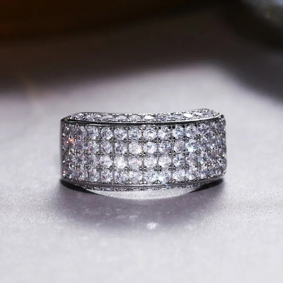 💛 925 Silver Plated Beautiful CZ Luxury Ring for Women Men, MLNN1176 - Picture 3 of 7